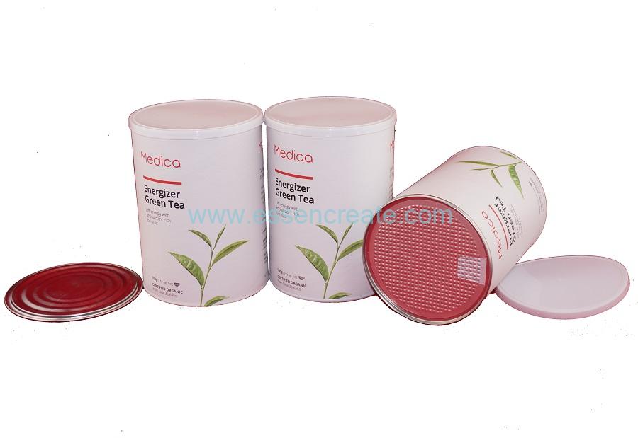 Airtight Green Tea Tube Composite Packaging Paper Canister