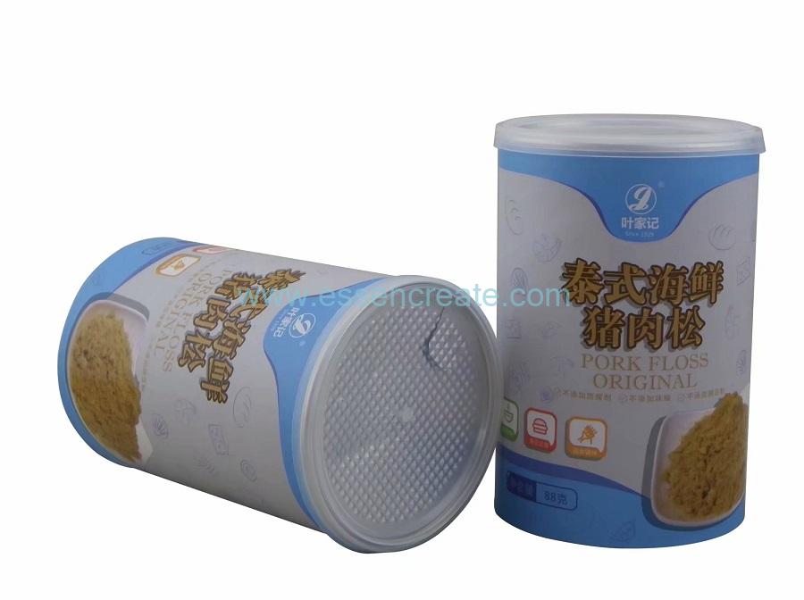 Composite Paper Tube Custom Meat Floss Packaging Canister