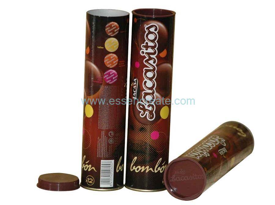 Plastic Top Eco-friendly Chocolate Ball Packaging Paper Tube 