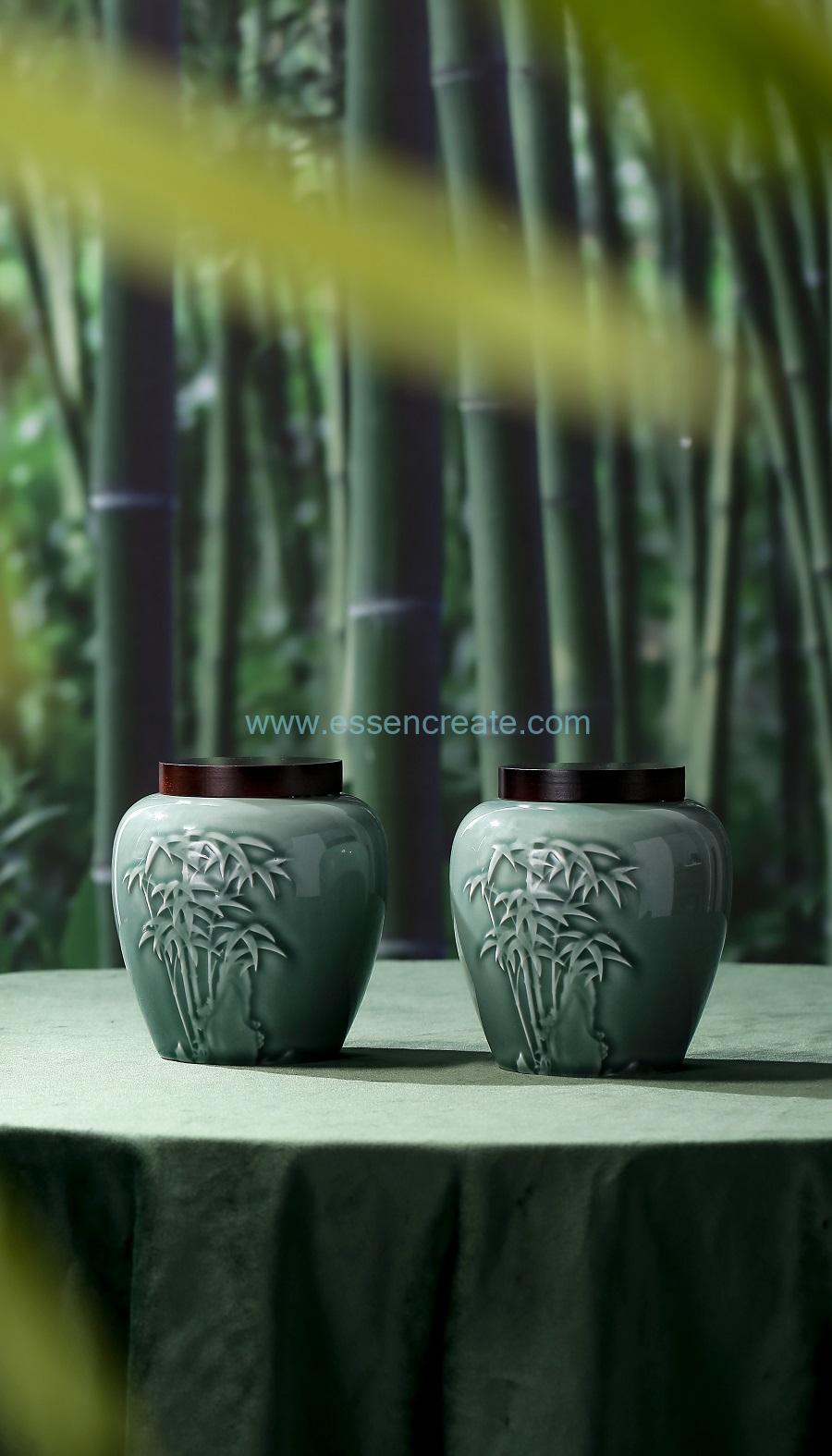 手作りの竹製茶箱