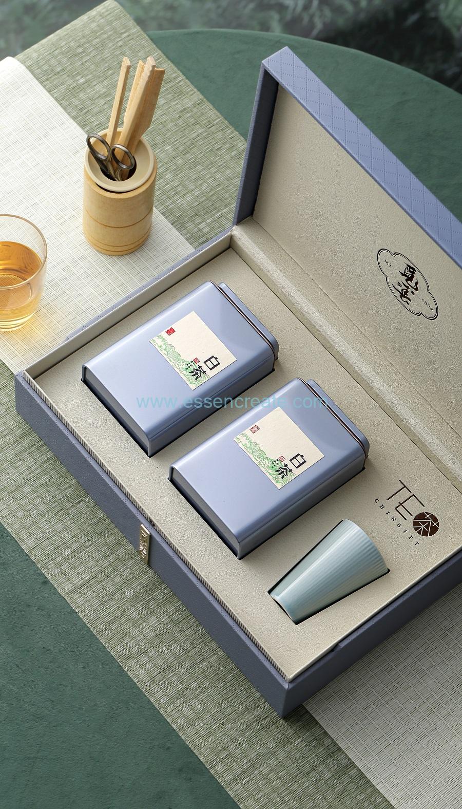 丸いインサートが付いた木製のティーボックス