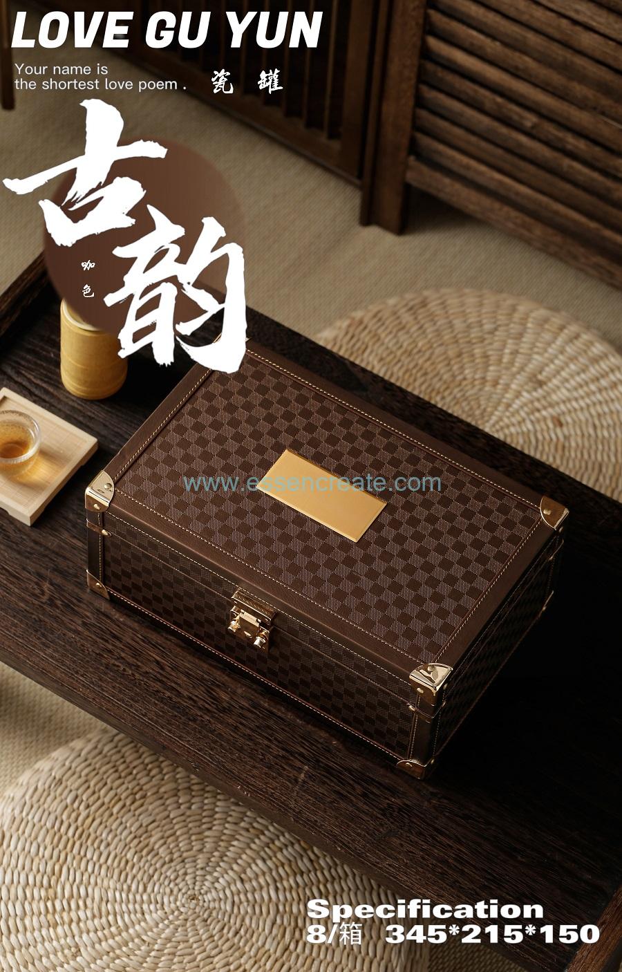 ハンドル付きレザー/ベルベットの円筒形フラワーボックス