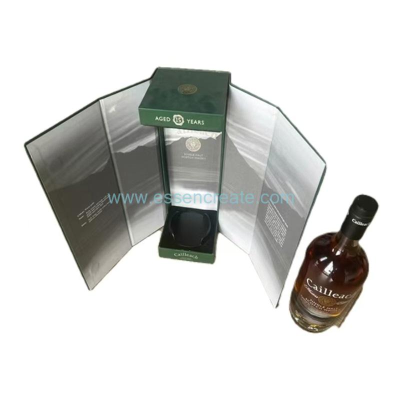 Packing Single Bottle Folding Wine Box Packaging With Magnetic Lid Foldable Paper Box