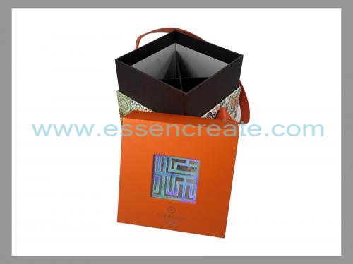 Lid and Base Gift Box with Leather Handle