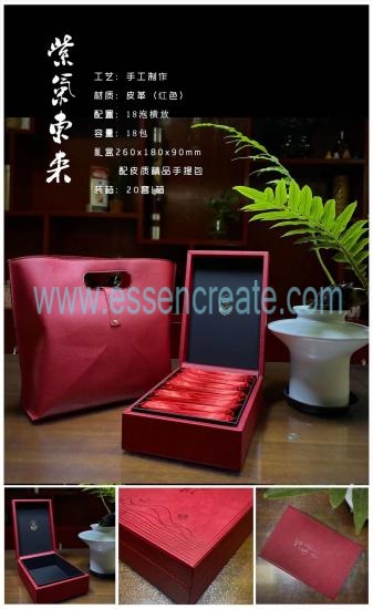   Custom Tea Leather With Tote Bag 18 Bubbles Horizontal