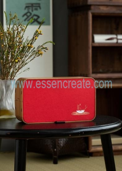 wooden tea gift box with dividers